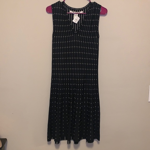 Max Studio Black w/ White Polka Sweater Midi Dress - Picture 1 of 3